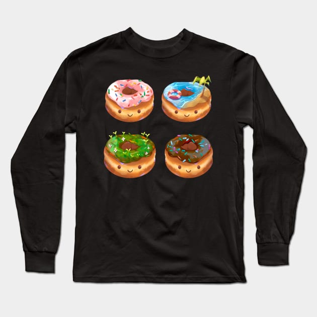 Donut Destinations Long Sleeve T-Shirt by Claire Lin